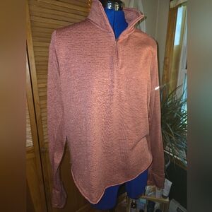 Womens Nike Maroon Quarter-Zip Pullover Crew Sweatshirt Dri Fit